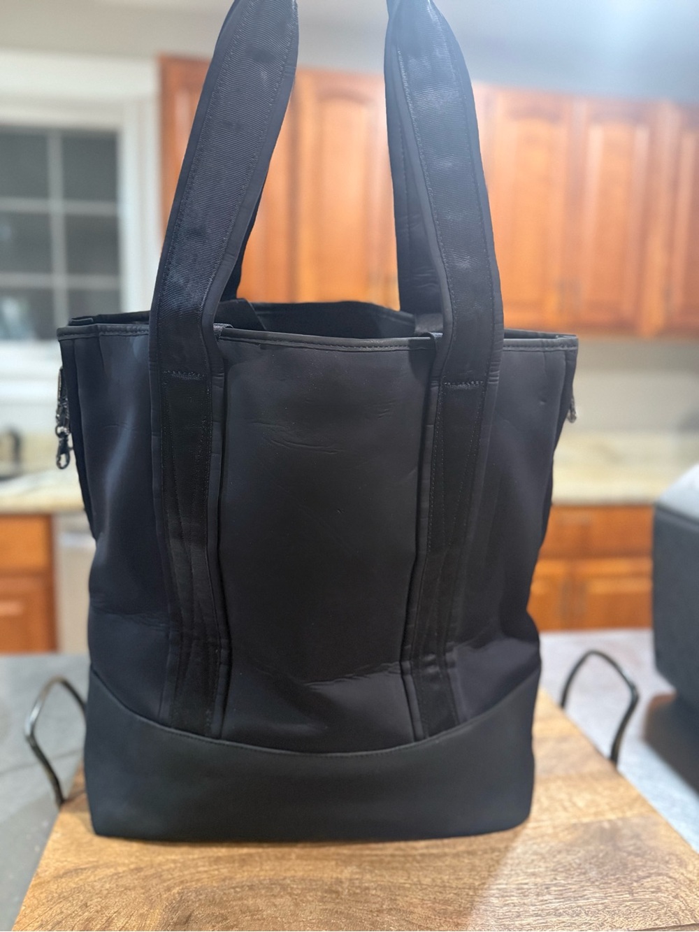 Caraa X Athleta Black Tote with Olive Interior